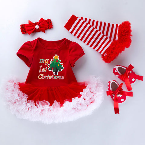 Christmas Baby Gown 4-Piece Set
