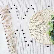 Fringed cotton thread mat