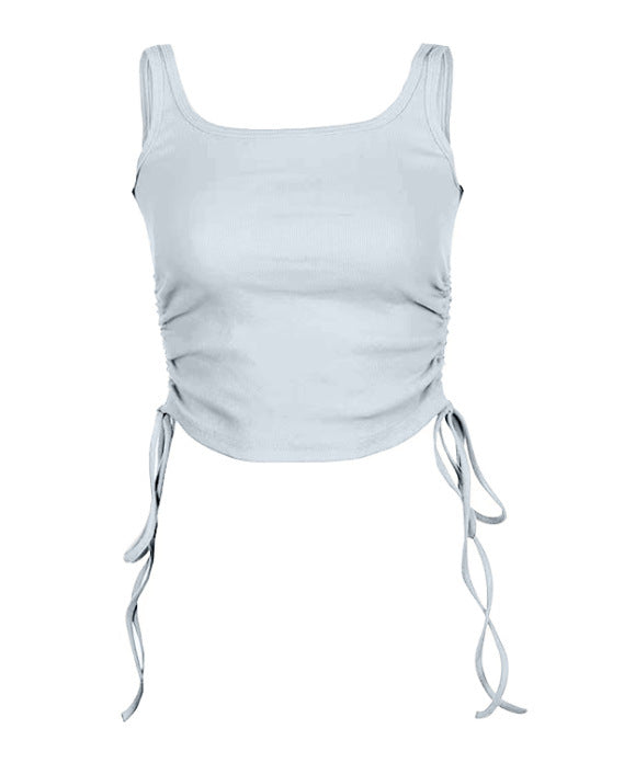 New Drawstring Thread Wrap Top