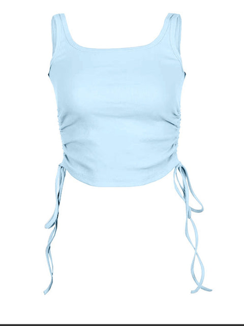 New Drawstring Thread Wrap Top