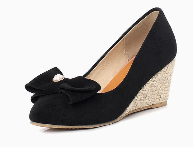 Women’s Bowknot High-Heeled Wedge Shoes