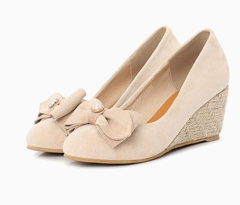 Women’s Bowknot High-Heeled Wedge Shoes