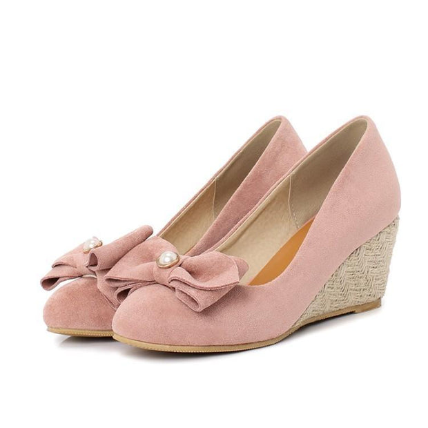 Women’s Bowknot High-Heeled Wedge Shoes