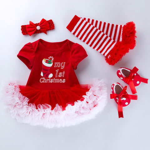 Christmas Baby Gown 4-Piece Set