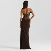 Women’s Sheer Lace Sleeveless Maxi Dress
