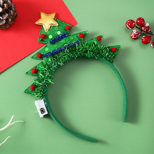 Christmas Headband Luminous Crutch Headband Christmas Tree Hair Accessories