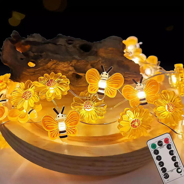 Bee Flower Shape Room Festival Decorative String Lights
