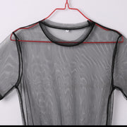 Women’s Black Mesh Sheer Summer Blouse