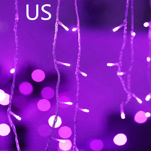 8 Pattern Curtain Lights Starry Waterfall Christmas Lantern Festival Outdoor Garden Light String