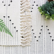 Fringed cotton thread mat