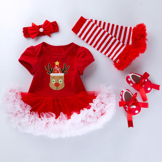 Christmas Baby Gown 4-Piece Set