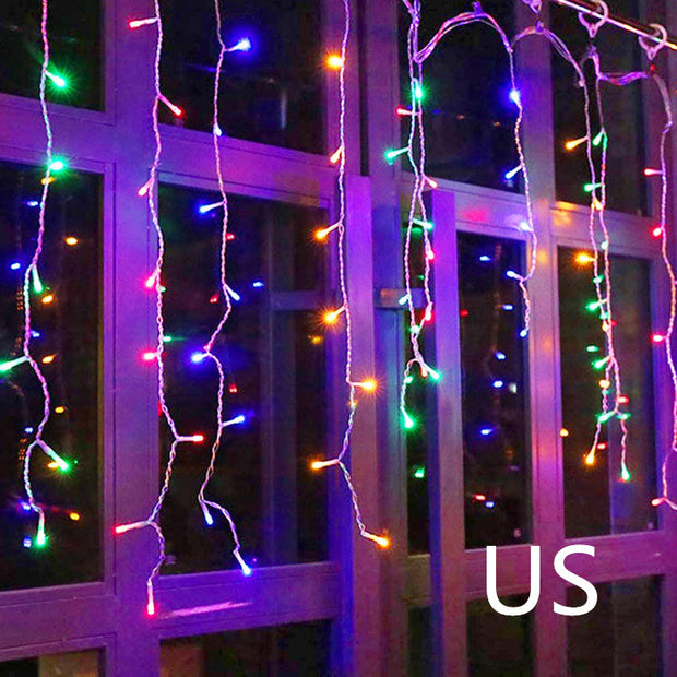 8 Pattern Curtain Lights Starry Waterfall Christmas Lantern Festival Outdoor Garden Light String
