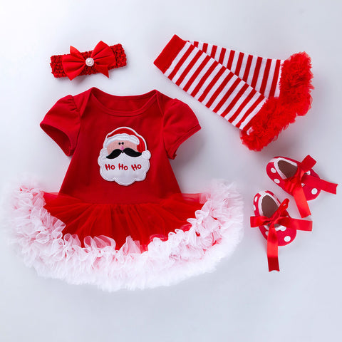 Christmas Baby Gown 4-Piece Set