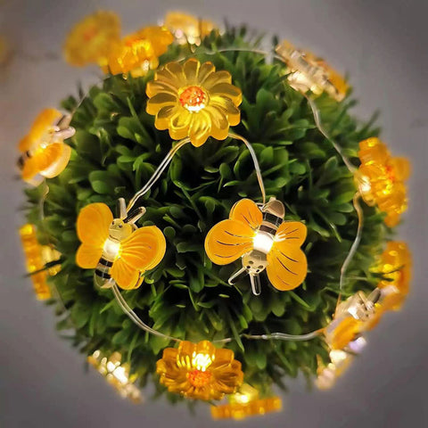Bee Flower Shape Room Festival Decorative String Lights