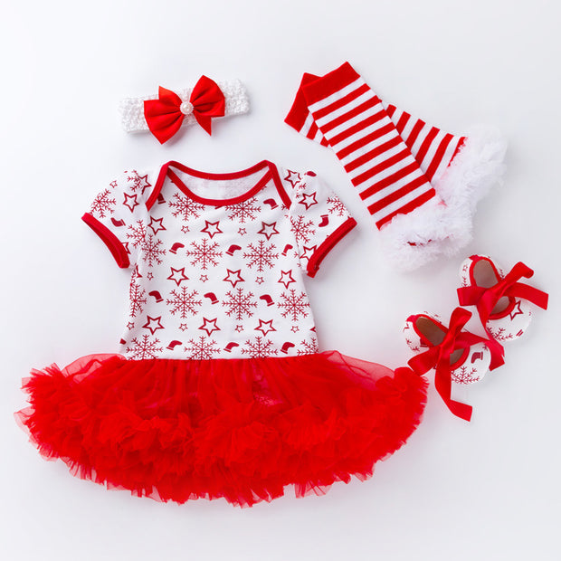 Christmas Baby Gown 4-Piece Set
