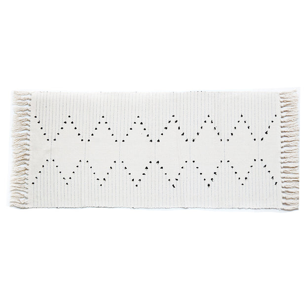 Fringed cotton thread mat
