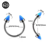 Opal Internal Thread Lip Ring Internal Thread Horseshoe Nose Ring