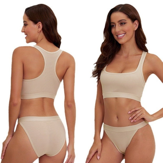 Vest Hot Girl Ice Silk Thread INS Thread Underwear Sports Suit