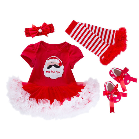 Christmas Baby Gown 4-Piece Set
