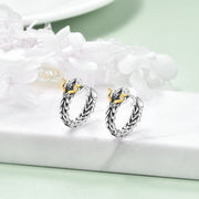 Sterling Silver Dragon Huggie Earrings