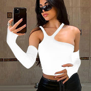 Women’s Irregular Split Sleeve Slim T-Shirt