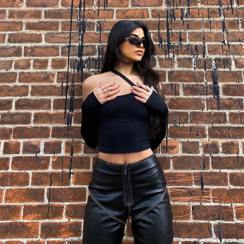 Women’s Irregular Split Sleeve Slim T-Shirt