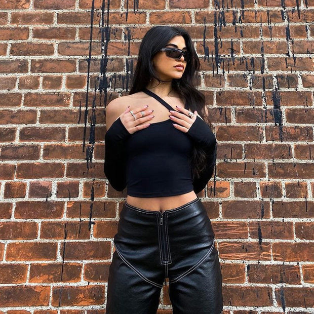 Women’s Irregular Split Sleeve Slim T-Shirt