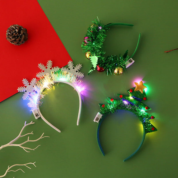 Christmas Headband Luminous Crutch Headband Christmas Tree Hair Accessories